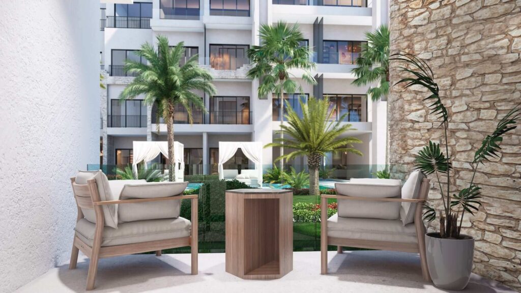 Poseidonia rendering of 2-bedroom balcony